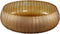 PTMD Lavanya Brown Carved Glass Round Bowl Ribbed