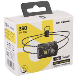Nitecore NU20 Classic headlamp, max. 360 lumens, ultralight, UHE LED, 3 light sources, integrated Li