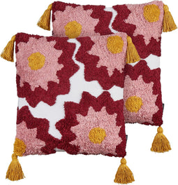 LORALAI - Sierkussen set van 2 - Meerkleurig - 45 x 45 cm - Katoen