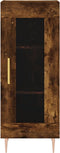 vidaXL - Dressoir - 34,5x34x90 - cm - bewerkt - hout - gerookt - eiken