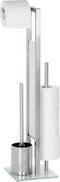 WENKO Rivalta - Toiletbutler 3 in 1 - Toiletborstelhouder en toiletrolhouder - RVS mat