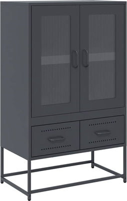 vidaXL - Hoge - kast - 68x39x111,5 - cm - staal - antracietkleurig