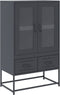 vidaXL - Hoge - kast - 68x39x111,5 - cm - staal - antracietkleurig