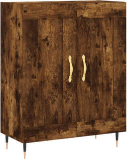 vidaXL - Dressoir - 69,5x34x90 - cm - bewerkt - hout - gerookt - eikenkleurig