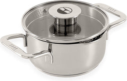 ELLE Gourmet Classique - RVS Kookpan met Deksel - Ø 16 cm - PFAS vrij - Vaatwasserbestendig - Inductie