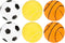 Get & Go Tafeltennisballen - Set van 6 - Naadloos met print - Wit/Oranje/Geel (6 stuks)