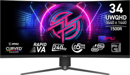 MSI MPG 346CQRF X24 - 34" UltraWide QHD Monitor - 240Hz - Zwart