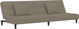 vidaXL - Slaapbank - 2-zits - met - 2 - kussens - fluweel - lichtgrijs