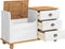 vidaXL - Hal - Opslagbank - ASKIM - Wit - 100x39x62 - cm - Massief - Vurenhout