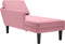 vidaXL - Chaise - longue - met - kussen - en - rechterarmleuning - fluweel - roze