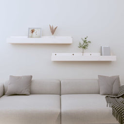 vidaXL - Wandschappen - 2 - st - 80x12x9 - cm - massief - grenenhout - wit