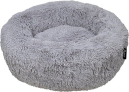 District 70 FUZZ - Hondenmand Zacht Pluche - Donutvorm - Lichtgrijs - Ø 80 cm (L)