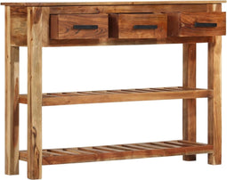 vidaXL - Dressoir - met - 3 - lades - 110x30x80 - cm - massief - hout