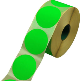 Etiket - Reclame-etiket - papier - permanent - ∅62mm - fluor/groen - rol à 1500 stuks