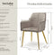 Tectake Eetkamerstoel Avane - Fluweellook - Ergonomische armleuningen - Taupe (2 stuks)
