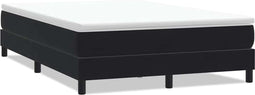 vidaXL - Boxspring - zonder - matras - fluweel - zwart - 140x220 - cm