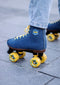 Nijdam Denim Rebel - Retro Rolschaatsen - Denim look met gele veters - Donkerblauw (1 paar)