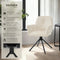 tectake® Draaifauteuil Lenia - Draaibare Eetkamerstoel - Fluweellook Crème/Zwart (2 stuks)