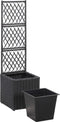 vidaXL - Latwerkplantenbak - verhoogd - met - 1 - pot - 30x30x107 - cm - rattan - bruin