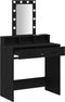 vidaXL - Zwarte - Eiken - Kaptafel - met - LED - Verlichting - - - 79x41x140 - cm