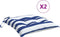 vidaXL - Stoelkussens - 2 - st - gestreept - 40x40x7 - cm - stof - wit - en - blauw