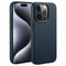 Accezz MagSafe Leather Backcover - Soft case - Krasbestendig - Donkerblauw (iPhone 15 Pro)