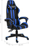 vidaXL - Racestoel - kunstleer - zwart - en - blauw