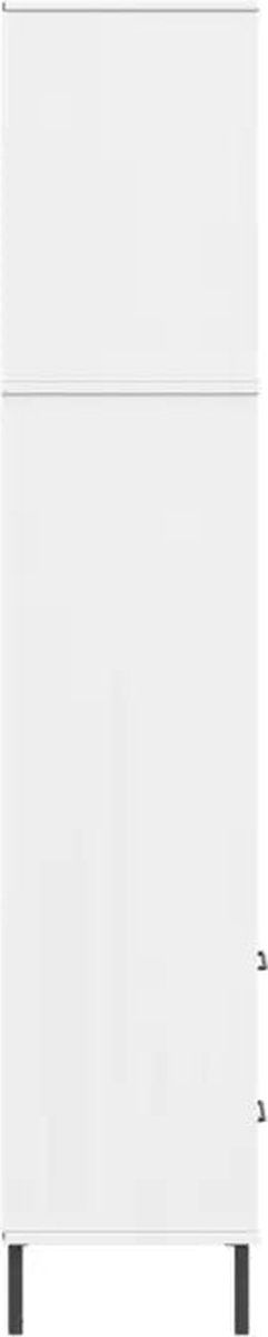 vidaXL - Boekenkast - met - 2 - lades - OSLO - 60x35x180 - cm - massief - hout - wit