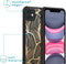 iMoshion iPhone 11 - Hoesje met Koord - Verstelbaar Koord Goud/Zwart Golden Leaves