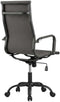 Feel Furniture Luxe Bureaustoel - Hoge Rugleuning - Donkergrijs met Mat Zwart Frame