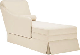 vidaXL - Chaise - longue - met - bolster - en - rechterarmleuning - linnen
