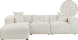 DOLVA - Hoekbank - Gebroken wit - Rechtszijdig - 294 cm - Bouclé