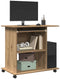 vidaXL - Computerbureau - 80x50x75 - cm - bewerkt - hout - artisanaal - eikenkleur