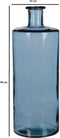 Mica Decorations Guan - Fles Vaas - H40 x Ø15 cm - Gerecycled Glas - Blauw