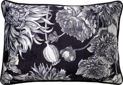 Dutch Decor LAUREN - Kussenhoes velvet Raven 40x60 cm - zwart - met rits
