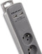 Qoltec Overspanningsbeveiliging | 6 stopcontacten | 2 x USB| 1.8m | Grijs.