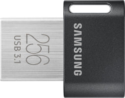 Samsung FIT Plus MUF-256AB - USB-flashstation - 256 GB - 400 MB/s - Zilver/ Zwart