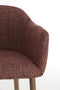 Blaine eetkamerstoel - bordeaux+hout donkerbruin
