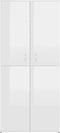 vidaXL - Schoenenkast - 80x39x178 - cm - bewerkt - hout - hoogglans - wit