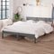 vidaXL - Bedframe - massief - grenenhout - grijs - 160x200 - cm
