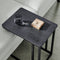 O'DADDY® Bijzettafel - bijzettafel metaal en hout - mobiel met wielen - donkergrijs - 50 x 35 x 55 cm