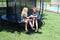AMIGO Trampoline Basic - Met Veiligheidsnet, Ladder en Veilige Rand - Rond 305 cm - Blauw