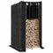 vidaXL - Haardhoutrek - met - regenhoes - 100x100x200 - cm - gegalvaniseerd - staal