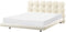 Bed Bouclé SOULISSE 160 x 200 cm Gebroken wit