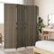 vidaXL - Kamerscherm - 4 - panelen - poly - rattan - grijs
