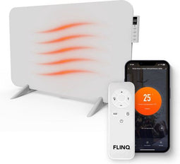 FlinQ Slimme Infrarood Verwarming - Elektrische Verwarmingspaneel - Energiezuinig - Wit Paneel - 450 W