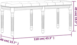 vidaXL - Bankje - 110x40x49 - cm - fluweel - roze