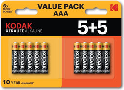 Kodak Xtralife - AAA Alkaline batterijen 1,5 V - 10 jaar levensduur - (10 stuks)