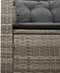 vidaXL - Tuinbank - met - tafel - en - kussens - L-vormig - poly - rattan - grijs