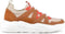 PS Poelman Year - Dames Leren Chunky Runner Sneaker - Suéde en Mesh - Bruin Beige Rood - Maat 36